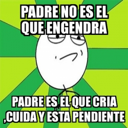 Meme Challenge Accepted - padre no es el que engendra padre es el que cria  ,cuida y esta pendiente - 3976877