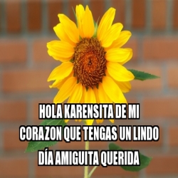 Meme Personalizado Hola Karensita De Mi Corazon Que Tengas Un