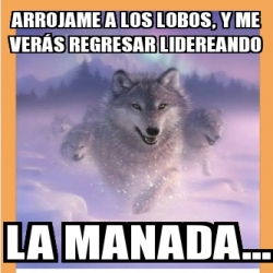 Meme Personalizado - Arrojame a los lobos, y me verÃ¡s regresar lidereando  la manada... - 30956325