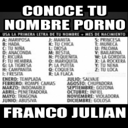 Meme Personalizado - Conoce tu nombre porno Franco julian - 30997037