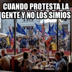 Meme Personalizado - CUANDO PROTESTA LA GENTE Y NO LOS SIMIOS - 31180803