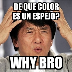 Meme Jackie Chan - De que color es un espejo? why bro ...