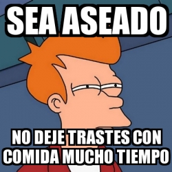 meme futurama fry sea aseado no deje trastes con comida mucho tiempo 31542701 meme futurama fry sea aseado no deje