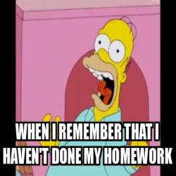 i haven't done my homework