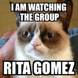 Meme Grumpy Cat - I am watching the group Rita Gomez - 31954189