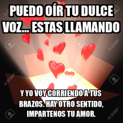 Meme Personalizado Puedo O R Tu Dulce Voz Estas Llamando Y Yo Voy Corriendo A Tus Brazos