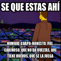 Meme Personalizado - Se que estas ahí Hombre guapo, honesto, fiel ...