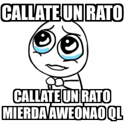 Meme Por favor - Callate un rato Callate un rato mierda aweonao ql ...