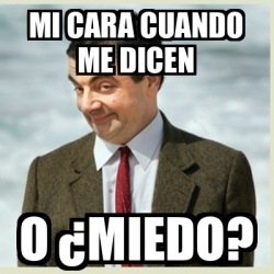 Meme Mr Bean Mi Cara Cuando Me Dicen O Miedo