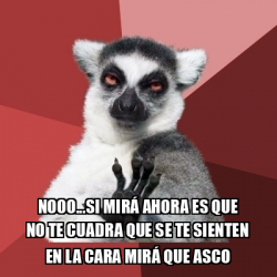 Meme Chill Out Lemur - Nooo...si mirÃ¡ ahora es que no te cuadra que se