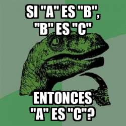 Meme Filosoraptor - Si "a" Es "b", "b" Es "c" Entonces "a" Es "c ...