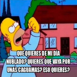 Meme Personalizado Que Quieres De Mi D A Nublado Quieres Que Vaya Por Unas Caguamas Eso