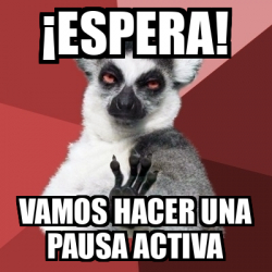 Meme Chill Out Lemur Espera Vamos Hacer Una Pausa Activa