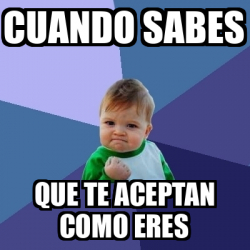 Meme Bebe Exitoso Cuando Sabes Que Te Aceptan Como Eres