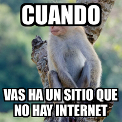 Meme Personalizado - cuando vas ha un sitio que no hay internet - 33310955
