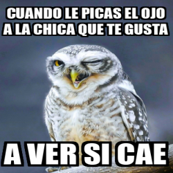 Meme Personalizado Cuando Le Picas El Ojo A La Chica Que Te Gusta A