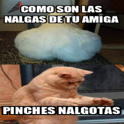 Meme Personalizado - Como son las nalgas de tu amiga Pinches nalgotas ...