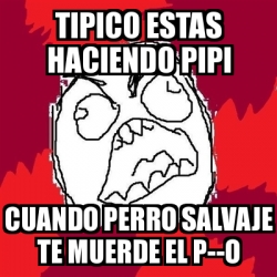 Meme Rage Fu Tipico Estas Haciendo Pipi Cuando Perro Salvaje Te Muerde El P O